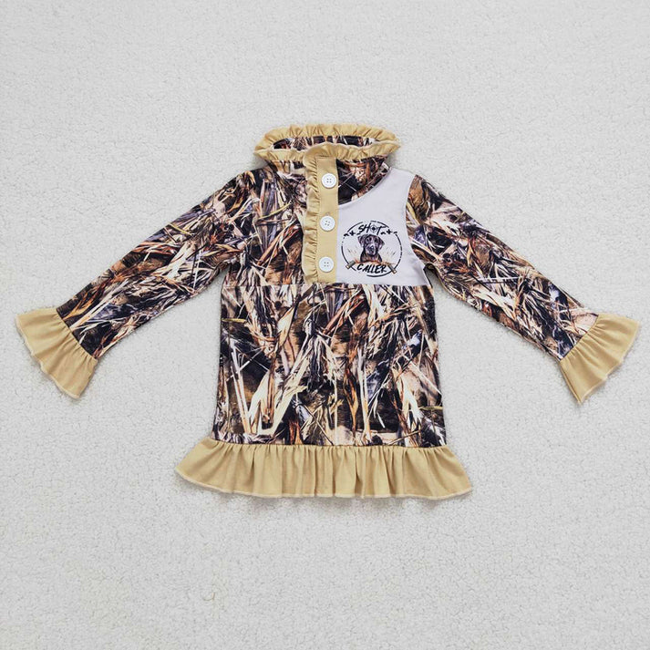 RTS NO MOQ Baby kid Camouflage dog pullover long sleeve top