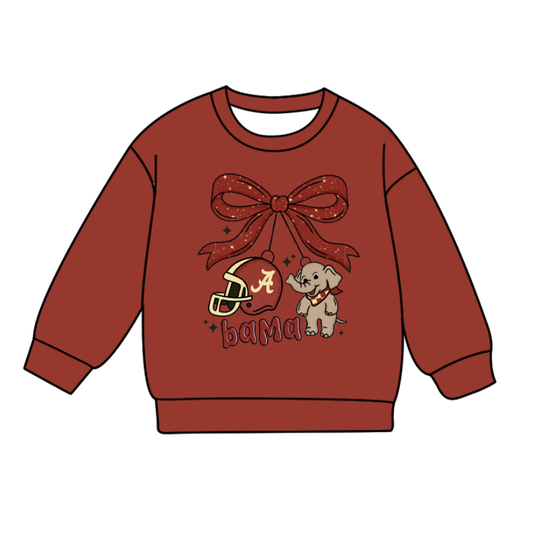 Custom moq 5 mix size milk silk baby girls clothes team brick red long sleeve top-25.8.6