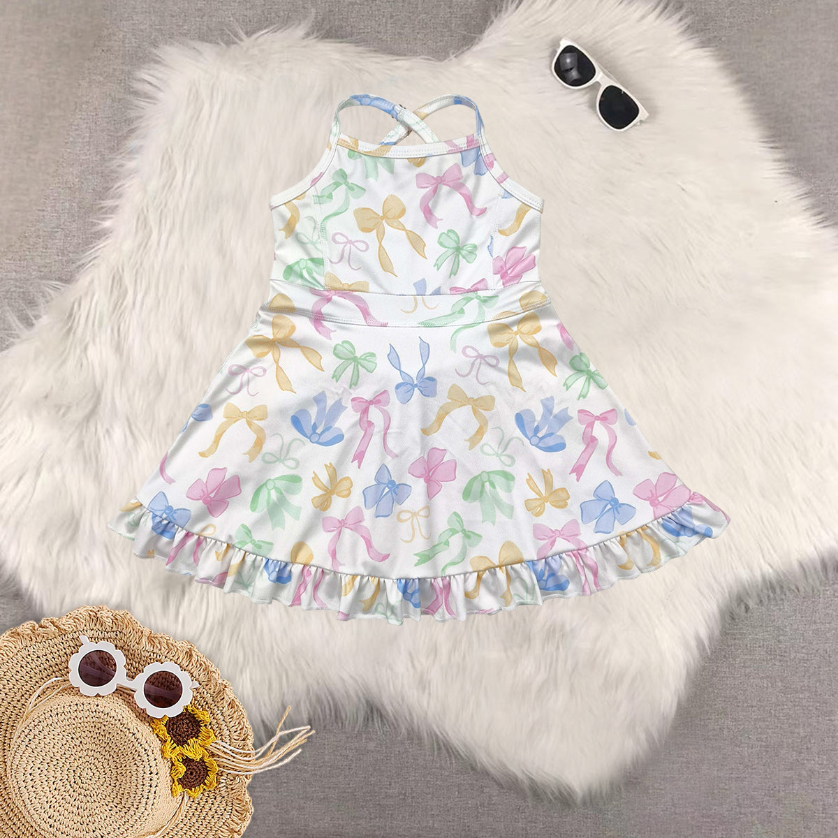 RTS NO MOQ baby girl clothes yoga floral suspender skirt sets