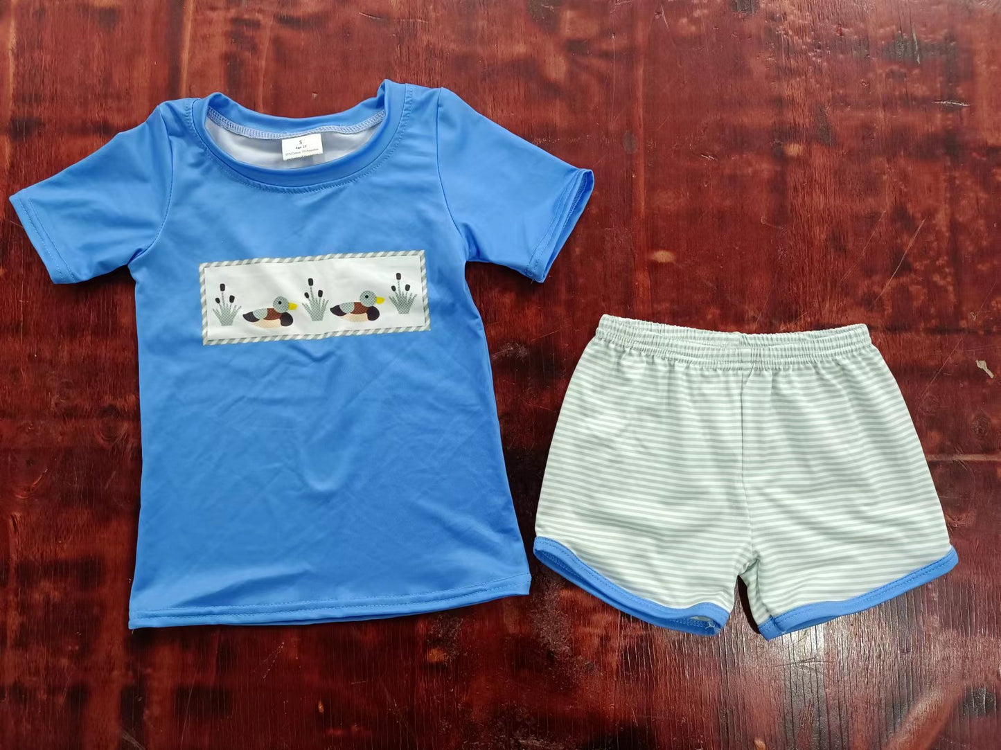 Summer teal duck boy suit
