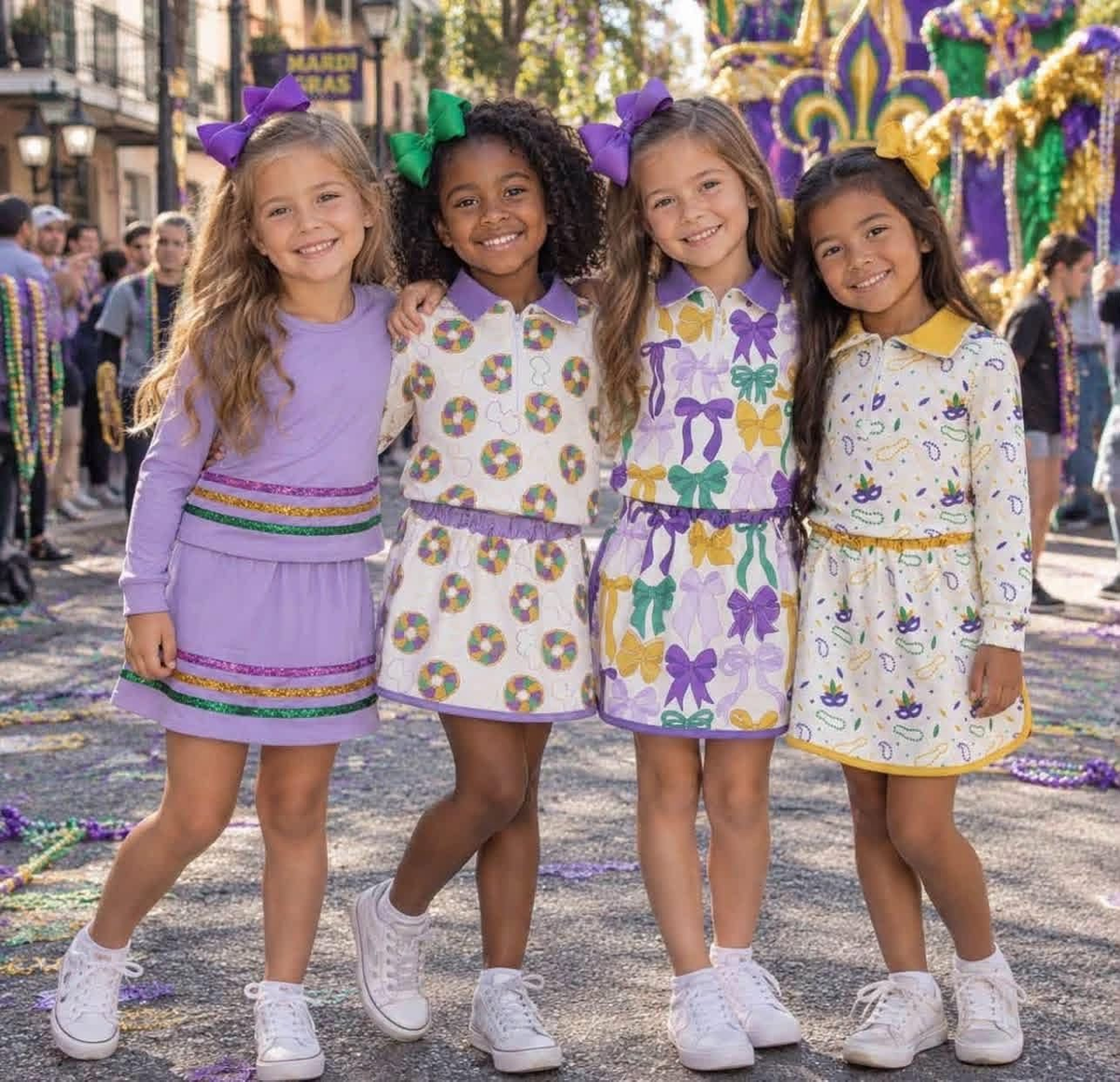 RTS NO MOQ Sibling milk silk Baby Girls Purple Long Sleeve Zip Pullovers Skirt Shorts Yoga Set