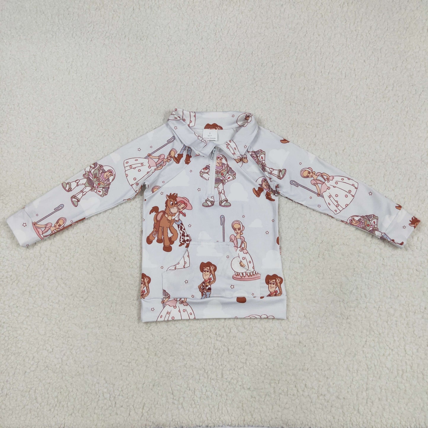 Cute Clothes  GT0989 Baby Girls Long Sleeves Zipper Pocket Tops