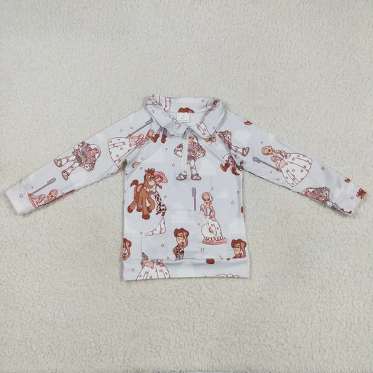 Cute Clothes  GT0989 Baby Girls Long Sleeves Zipper Pocket Tops