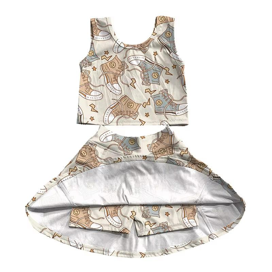 Custom moq 5 each style eta 6-7weeks baby girls summer sleeveless skirts shorts sets -25.7.24