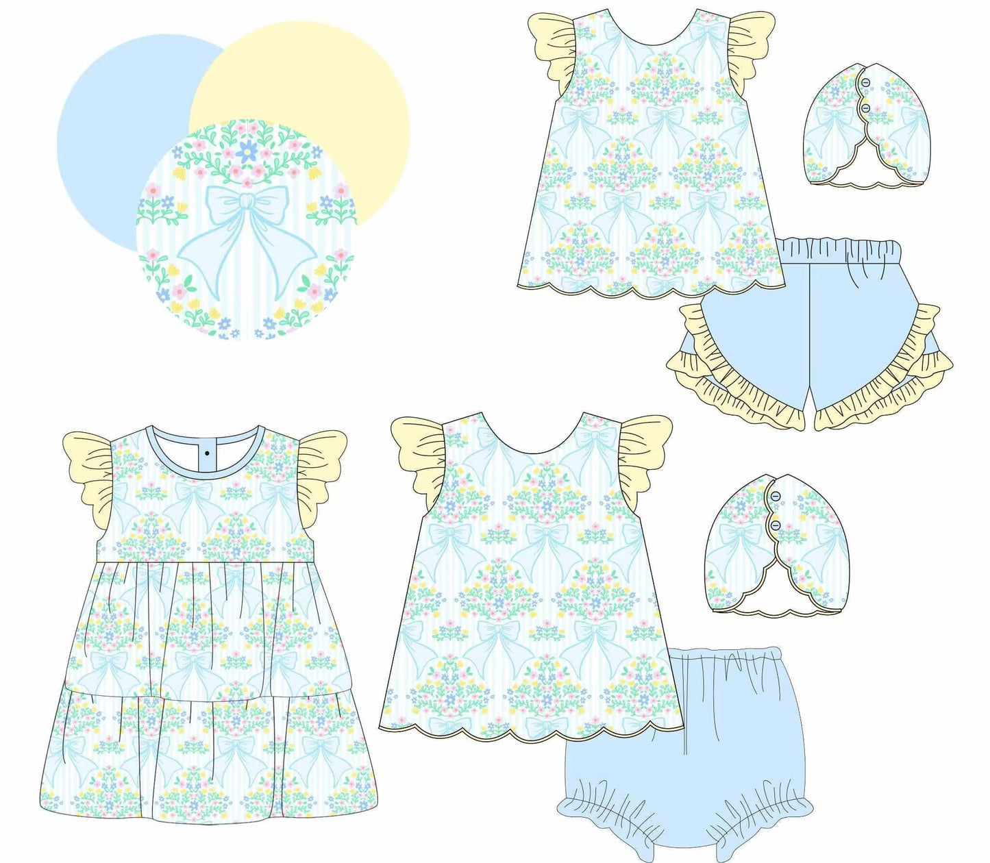 Custom moq 8 mix size eta 6-8weeks baby girl clothes short sleeve shorts sets and briefs sets and dress -25.9.11