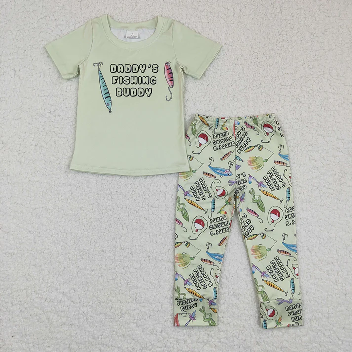 RTS NO MOQ baby Girls Clothes fishing short sleeve pants Sets and dress
