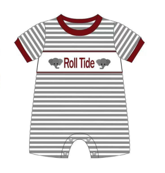 Deadline  August 29 custom no moq eta 6-7weeks Striped grey summer short-sleeved romper
