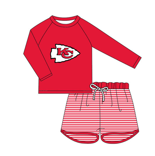 Custom moq 5 mix size milk silk baby boy clothes summer team red long sleeve shorts sets and swimsuit and romper