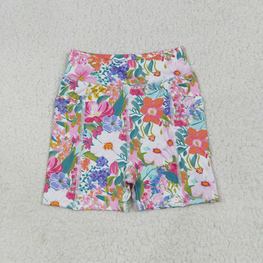 RTS NO MOQ（In Stock) SS0614 Colorful floral yoga shorts
