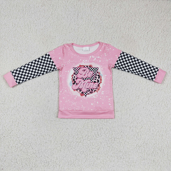 RTS NO MOQ BE MINE pink short-sleeved pants set and long sleeve top