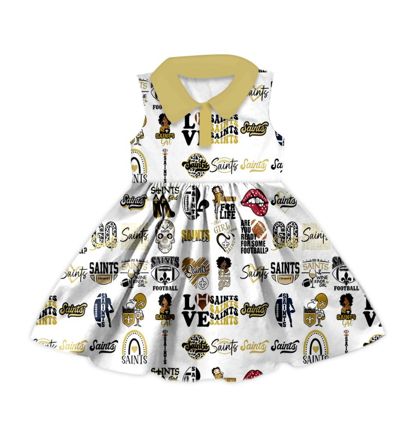 Custom moq 5 mix size milk silk summer teams baby girls clothes team sleeveless dress 1 and dress 5-25.7.12