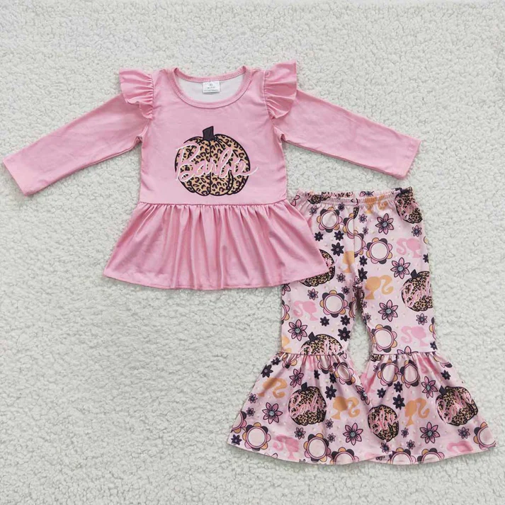 RTS NO MOQ Sibling baby girl clothes fall Halloween bow long sleeve pants Sets