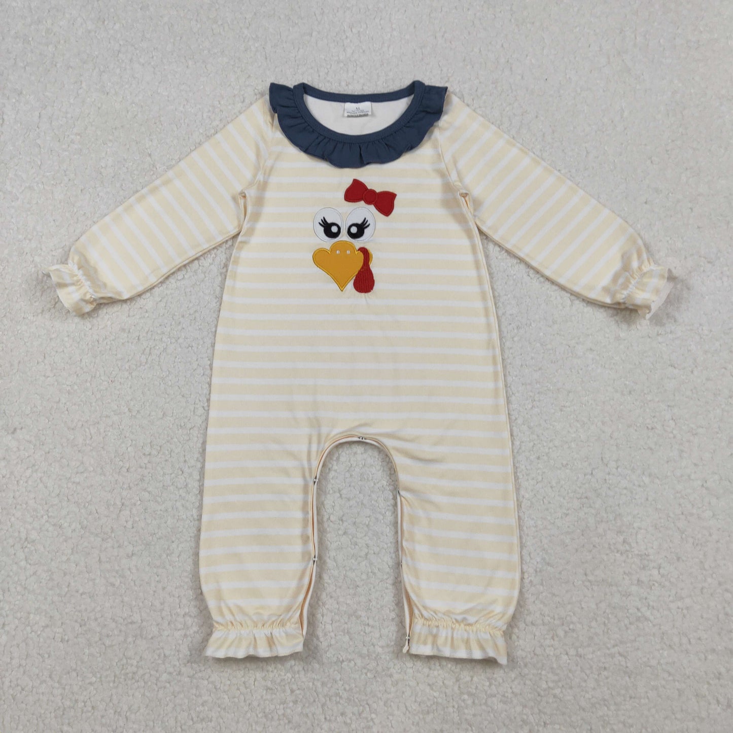 RTS NO MOQ Sibling Baby girls clothes Embroidery turkey long-sleeved trousers suit & rompers