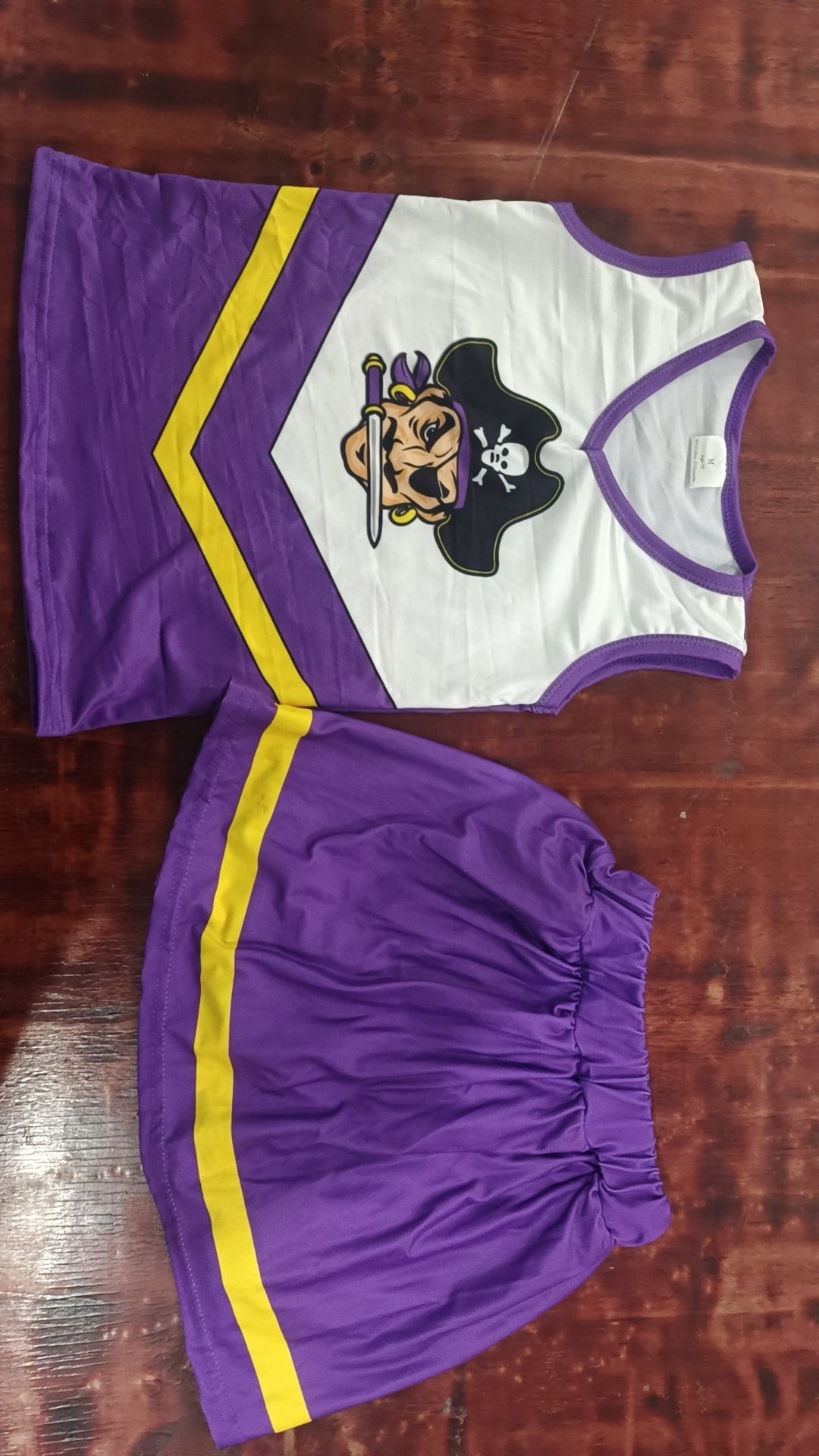 Purple cheerleading suit