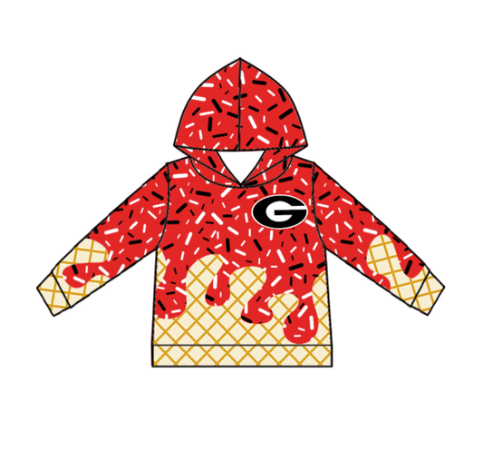 Custom moq 5 mix size milk silk summer teams baby boy clothes red hooded long sleeve top and shorts-25.8.23