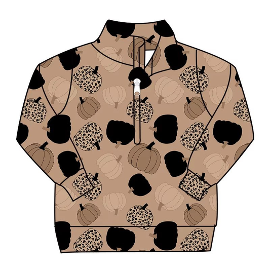 Custom moq 5 each style eta 6-7weeks baby girl clothes pumpkin long sleeve top-25.7.26