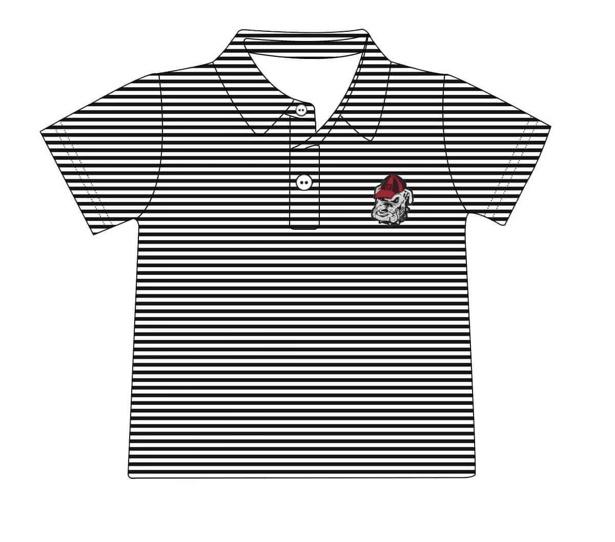 custom eta 6-8weeks moq 3 Baby boys clothes team black and white striped summer tshirt