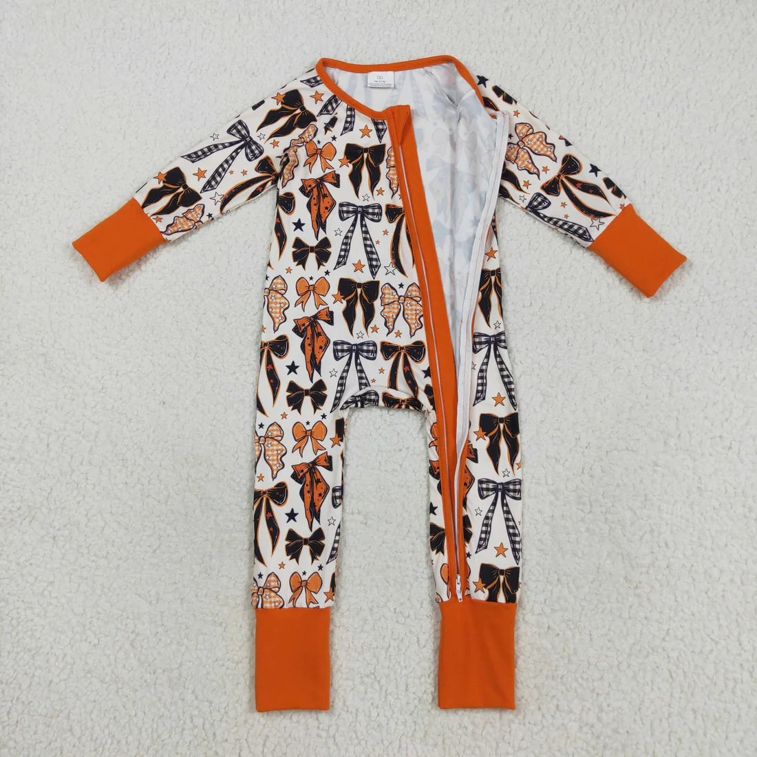 RTS NO MOQ Sibling Baby boy girls clothes bow long-sleeve rompers