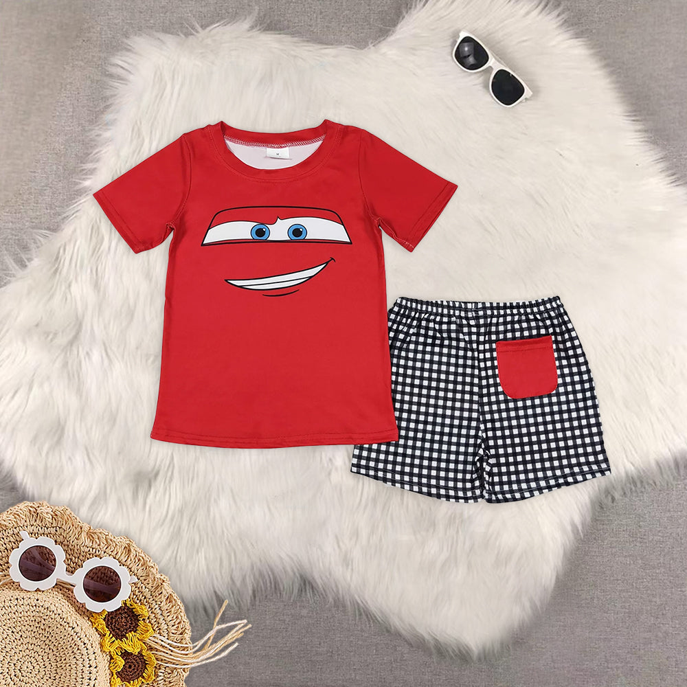 RTS NO MOQ Baby boy clothes car short Sleeve shorts Suit