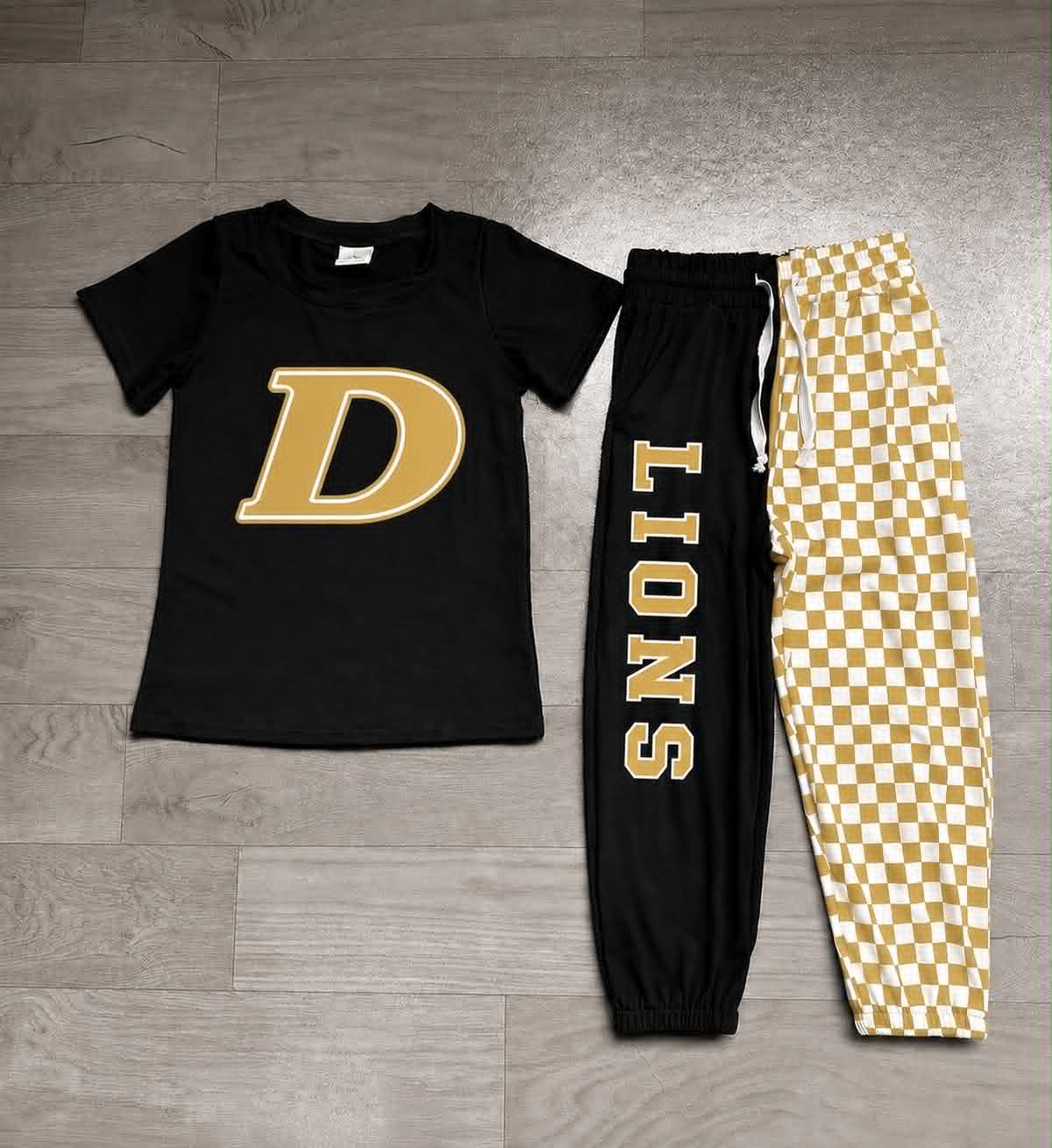 custom moq 5 mix size BYSN0103 Baby Kids Team Short Sleeve Crew Neck T Shirt Jogger Pant Casual Clothing Set