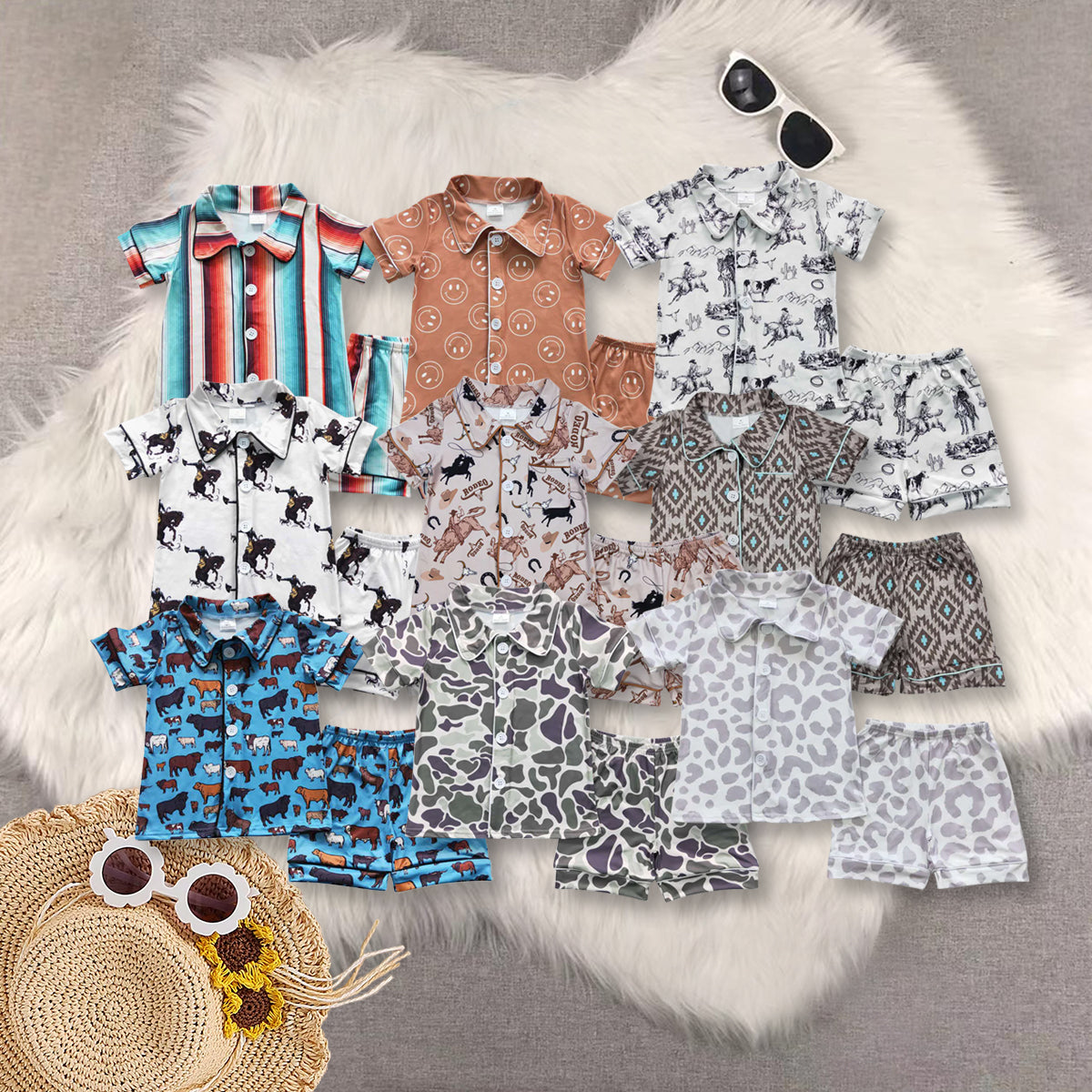RTS NO MOQ Baby boy clothes Short Sleeve shorts pajamas Suit