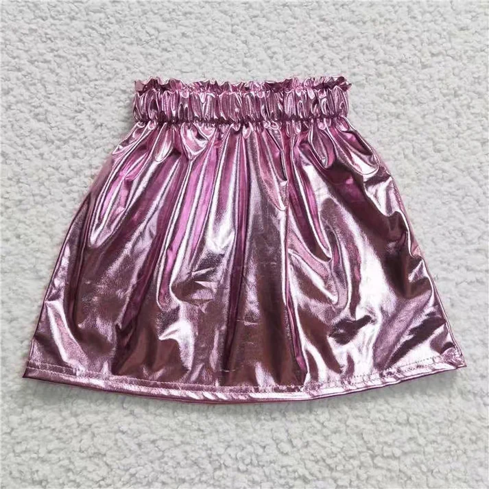 RTS baby girls clothes Leather summer skirts dress