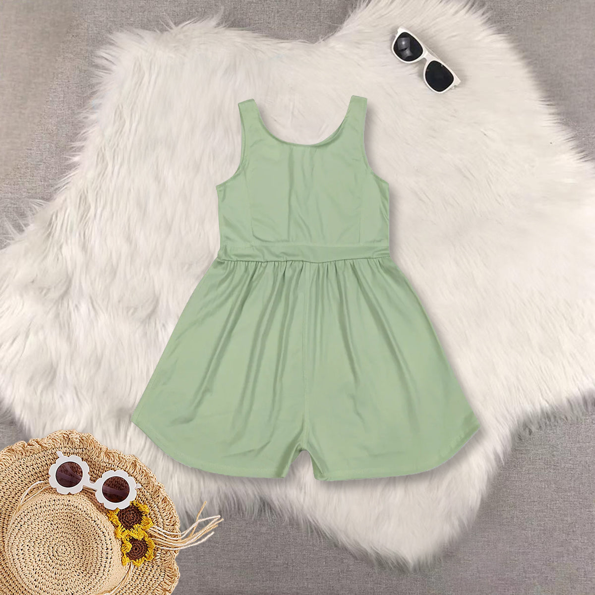 RTS NO MOQ Sibling baby girl clothes yoga suspender jumpsuits