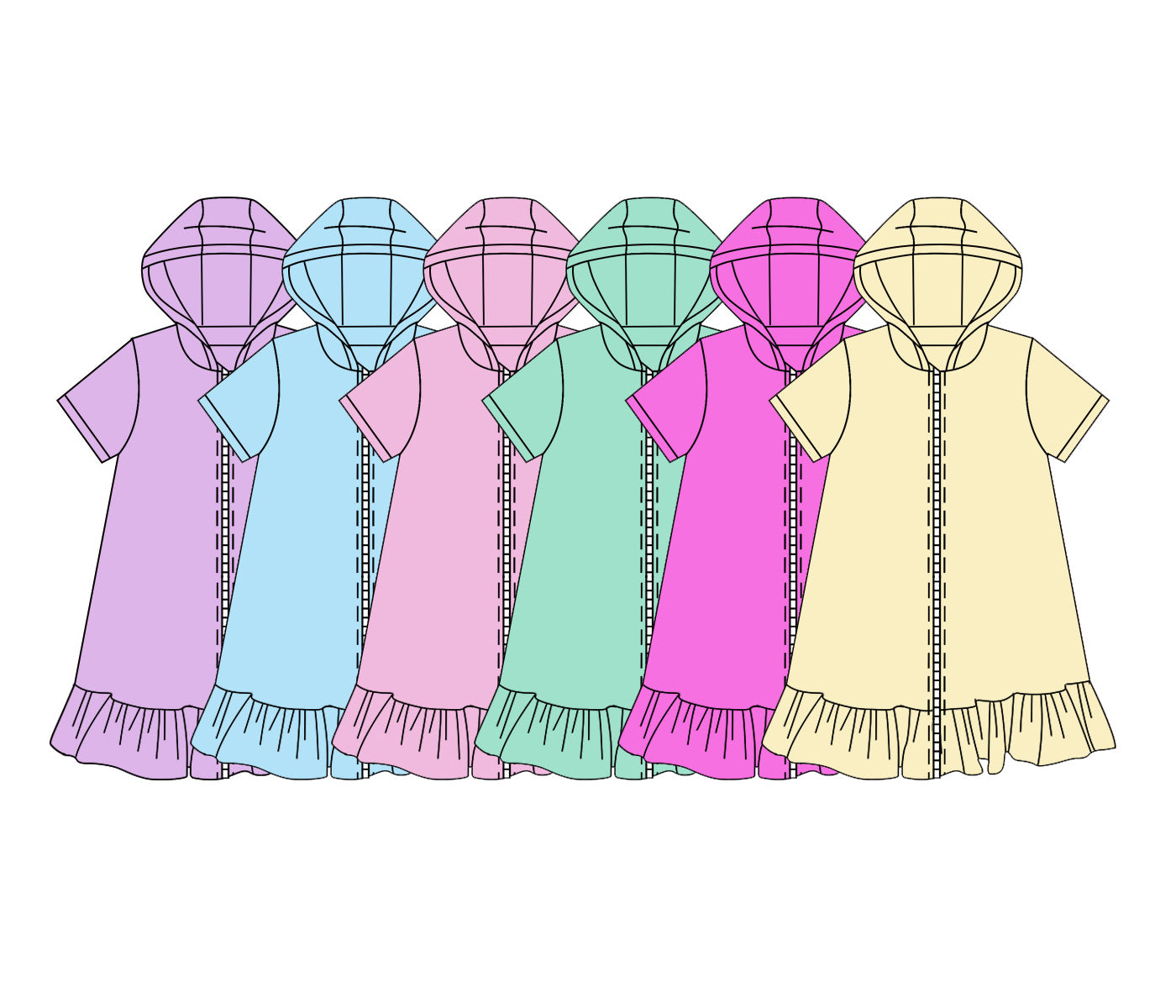 (Pre Order) No moq yoga fabric cotton Baby Girls Solid Color Hoodie Zip Up Yoga Active Knee Length Dress