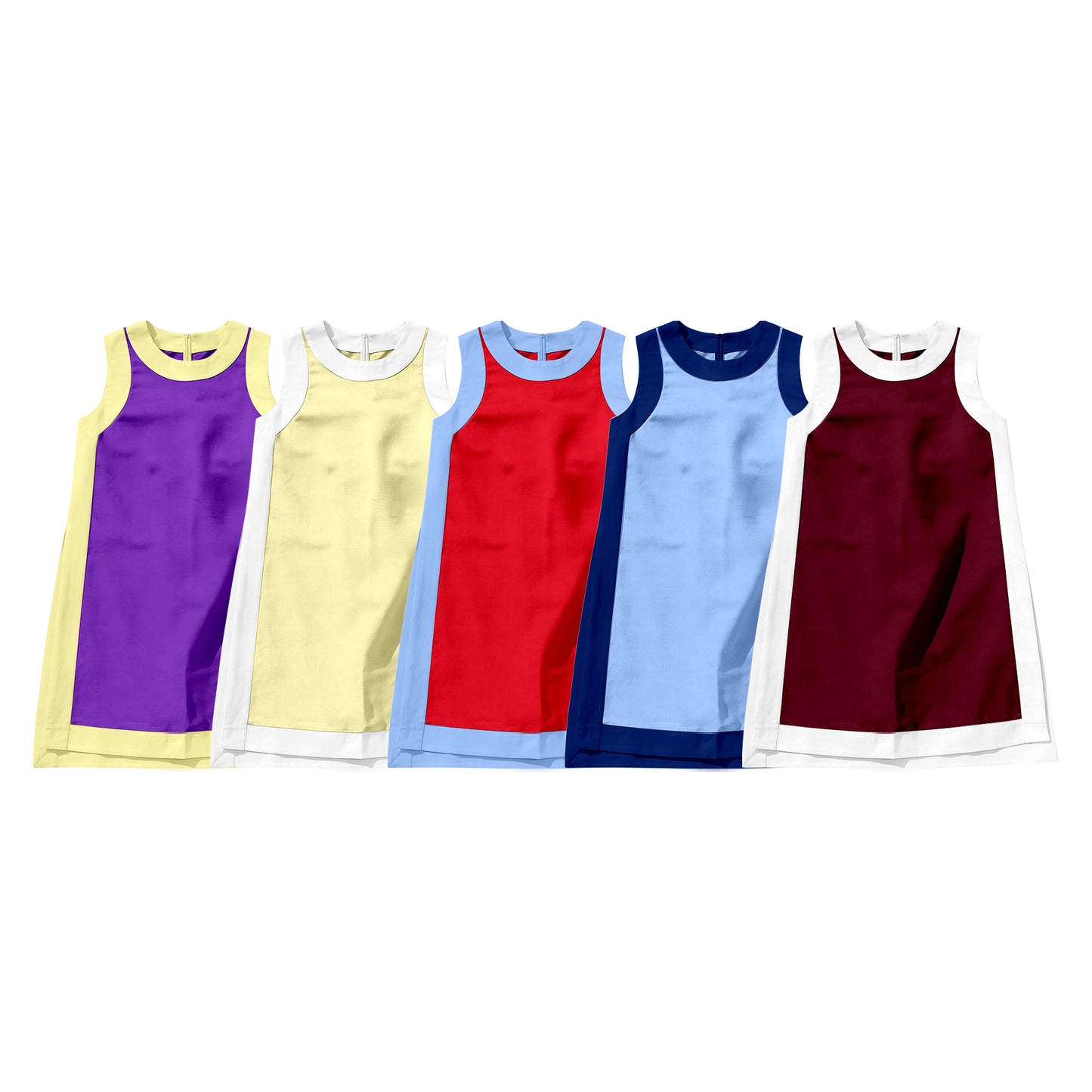 (Pre Order) No moq milk silk Baby Girls White Maroon Sleeveless Yoga Active Knee Length Dress