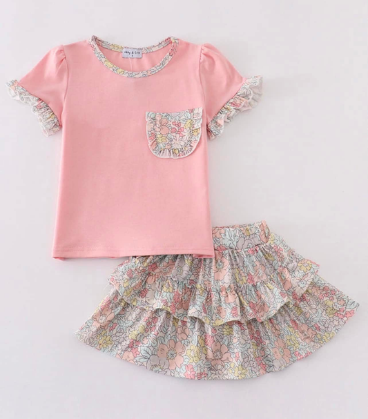 Custom moq 3 eta 7/8week moq 5 eta /4/5week baby girl clothes flying Sleeve briefs Shorts Set dress