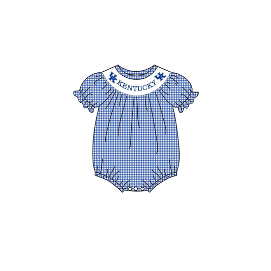 Custom moq 5 mix size milk silk baby girls clothes team blue short sleeve romper-25.7.14