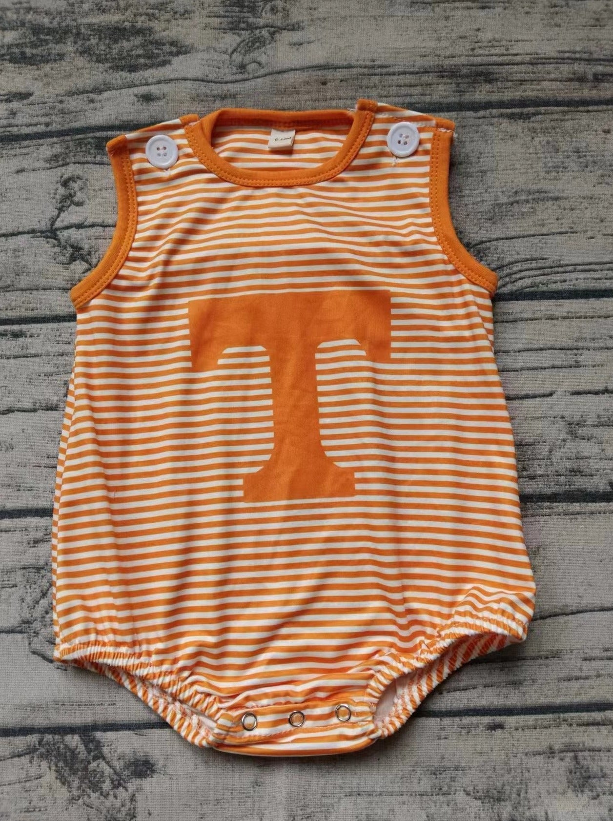 custom moq 5 eta 5weeks mix size team baby boys clothes orange striped vest summer Romper