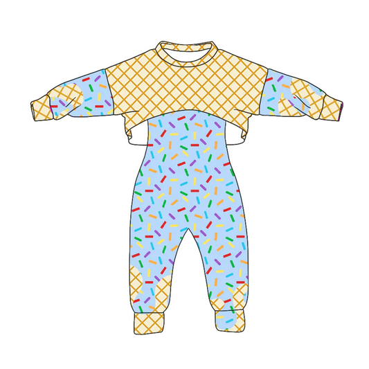 Custom summer teams baby girl clothes team blue long sleeve pants 2pc sets-25.8.4