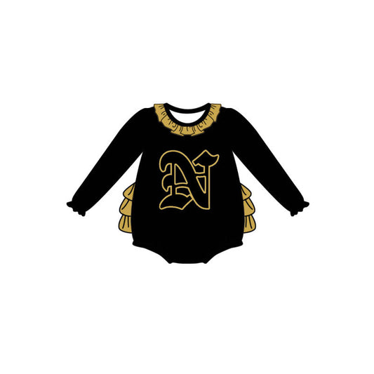 Custom moq 5 mix size milk silk baby girl clothes cute black long seeve romper-25.10.20