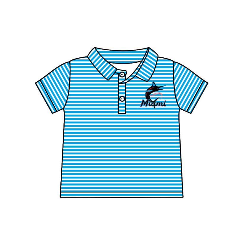 custom moq 3 eta 6-8weeks baby boy clothes team sky blue striped short sleeve top-25.4.29