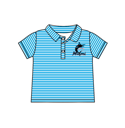 custom moq 3 eta 6-8weeks baby boy clothes team sky blue striped short sleeve top-25.4.29