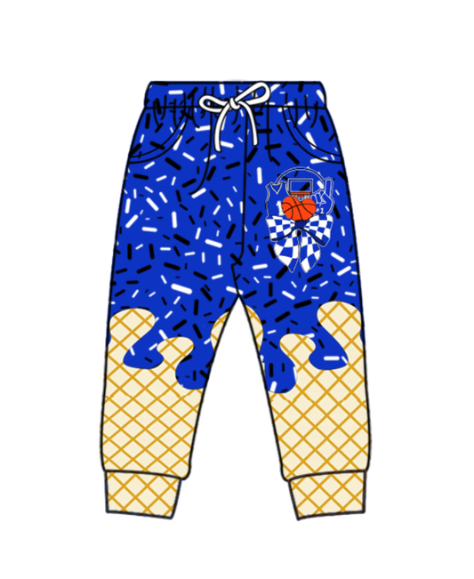 Custom moq 5 mix size milk silk summer team baby boys clothes blue long pants-25.10.22
