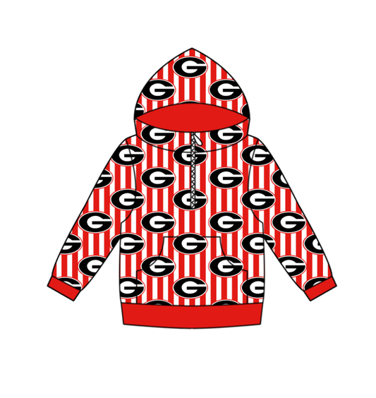 Custom moq 5 mix size milk silk summer team baby boy clothes red hooded long sleeve top-25.10.27