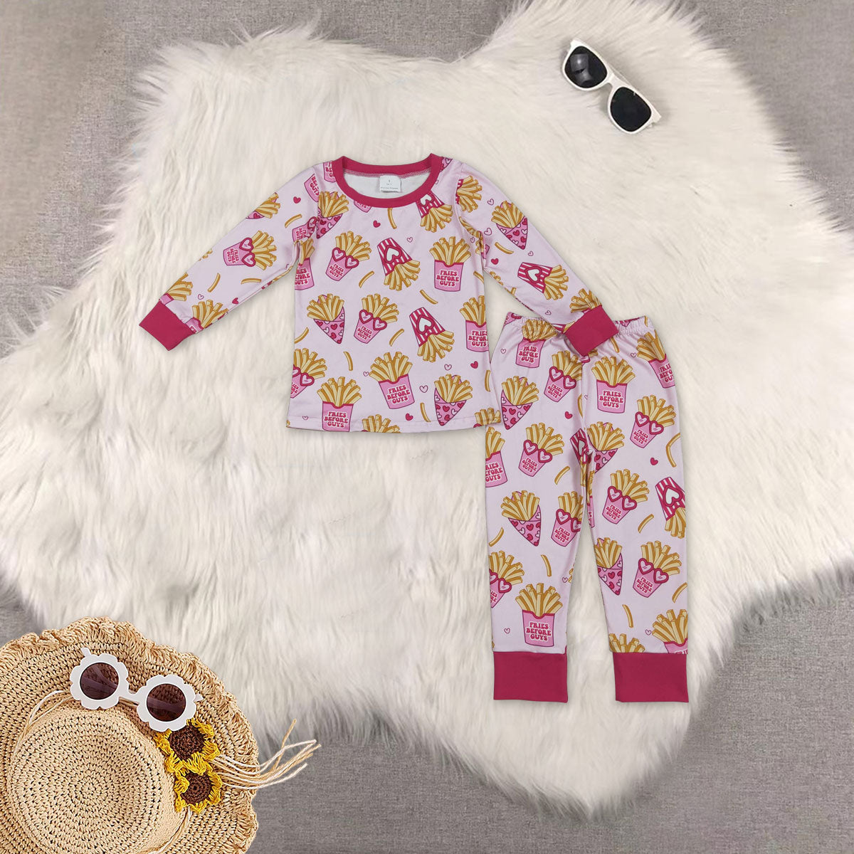 RTS NO MOQ Sibling Baby girl Clothes Valentine long-sleeved pants sets