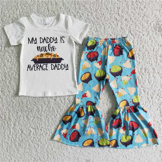 SALES NEW Baby Letter Print Short-Sleeve Top with Food Bell Pant Sets - Cute Baby Outfit Combination