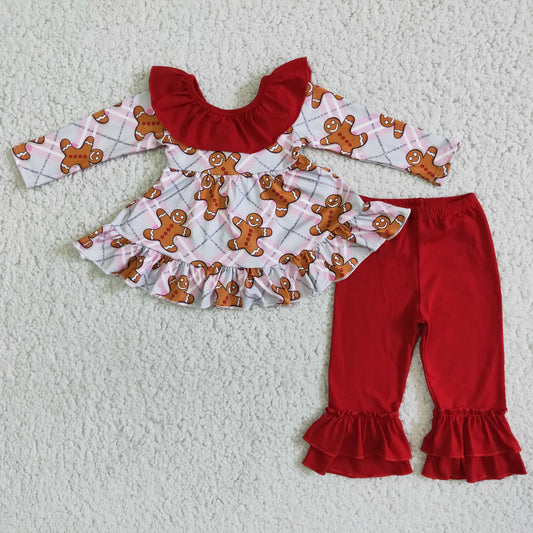 SALES  NEW Girl's Christmas Gingerbread Bow Set Cute Holiday Hair Accessories for Kids