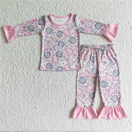 SALES  NEW Baby Girls Halloween Ghost Pajamas Sleepwear Clothes Sets Infant Costume Outfit Toddler Girls Nightwear Set