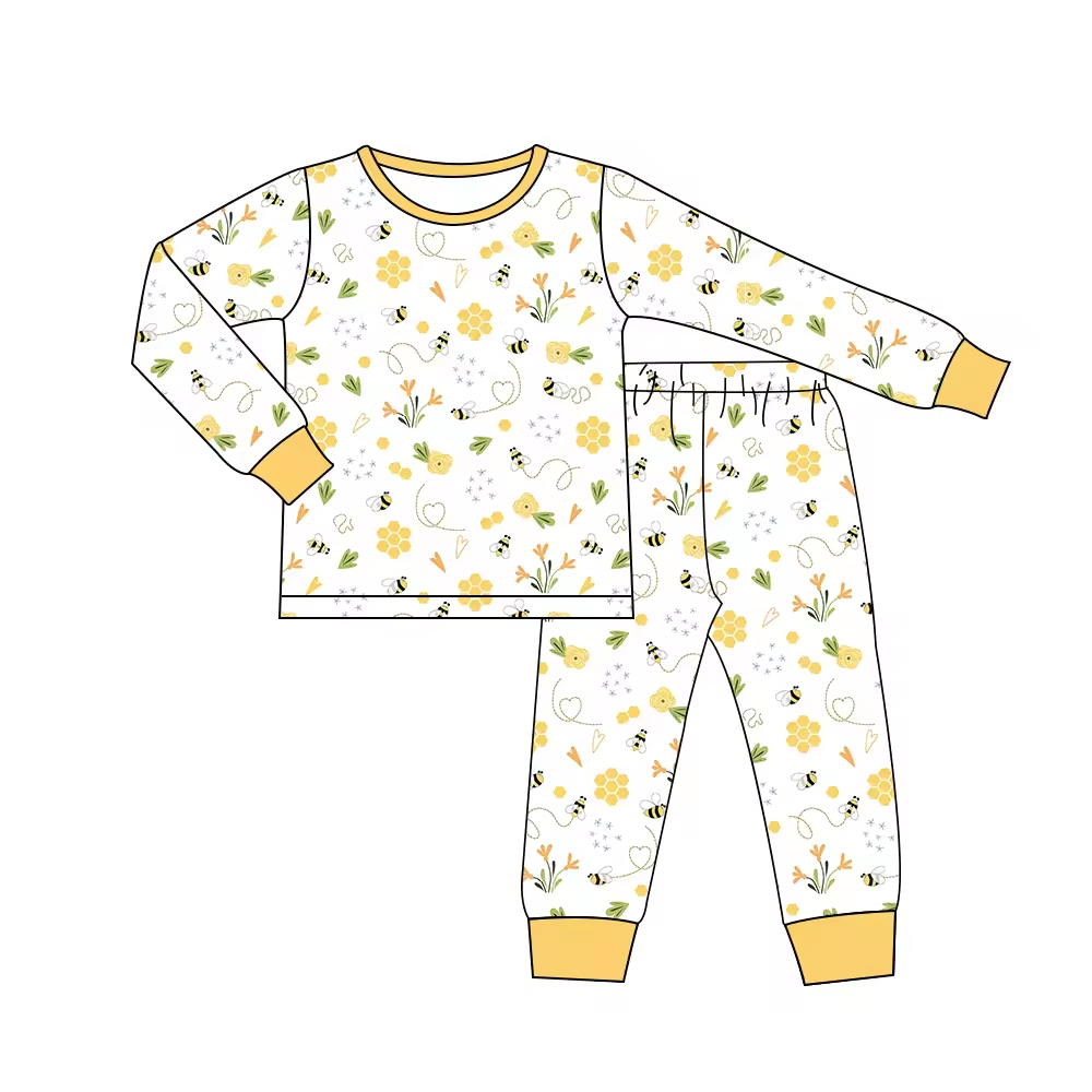 Custom moq 3 eta 6-8weeks Lemon Yellow Bee Grass Long Sleeve Suit