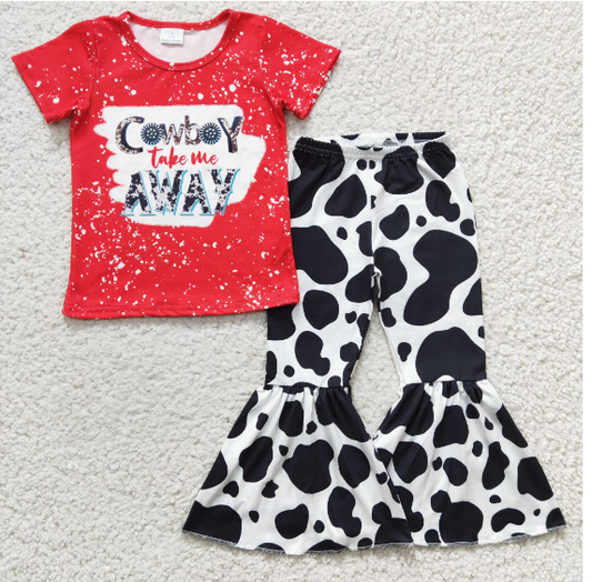 GIRLS T-SHIRT AND COW PANTS OUTFITS