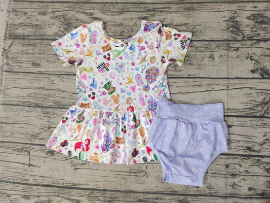 purple summer color bummines sets