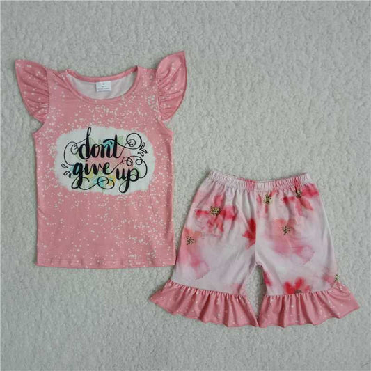 dont give up flowers short pants set