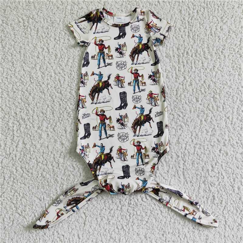 RTS NO MOQ ETA 5/7days Arrived  NB0005 baby nightgown long sleeve milk silk horse print