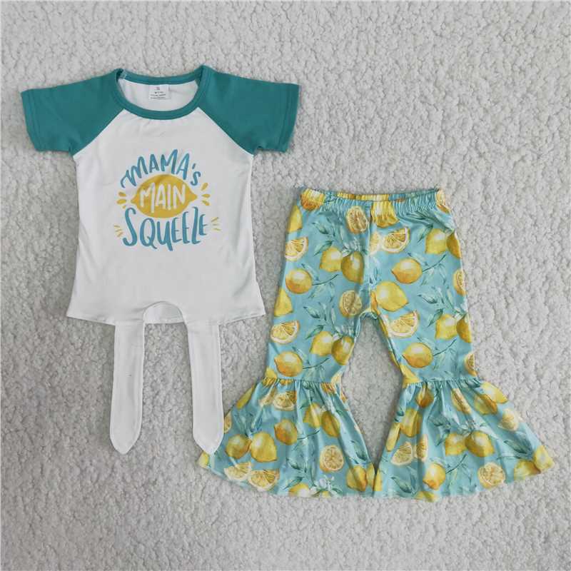 MAMA Short Sleeve Lemon Flared Pants