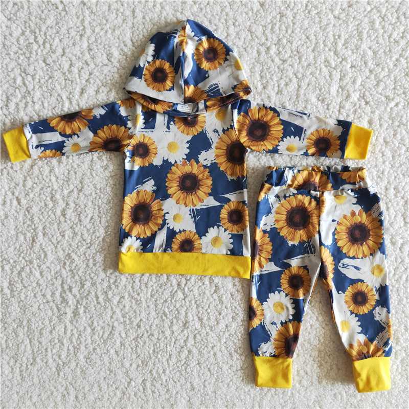 sumflower hooded boys outfits