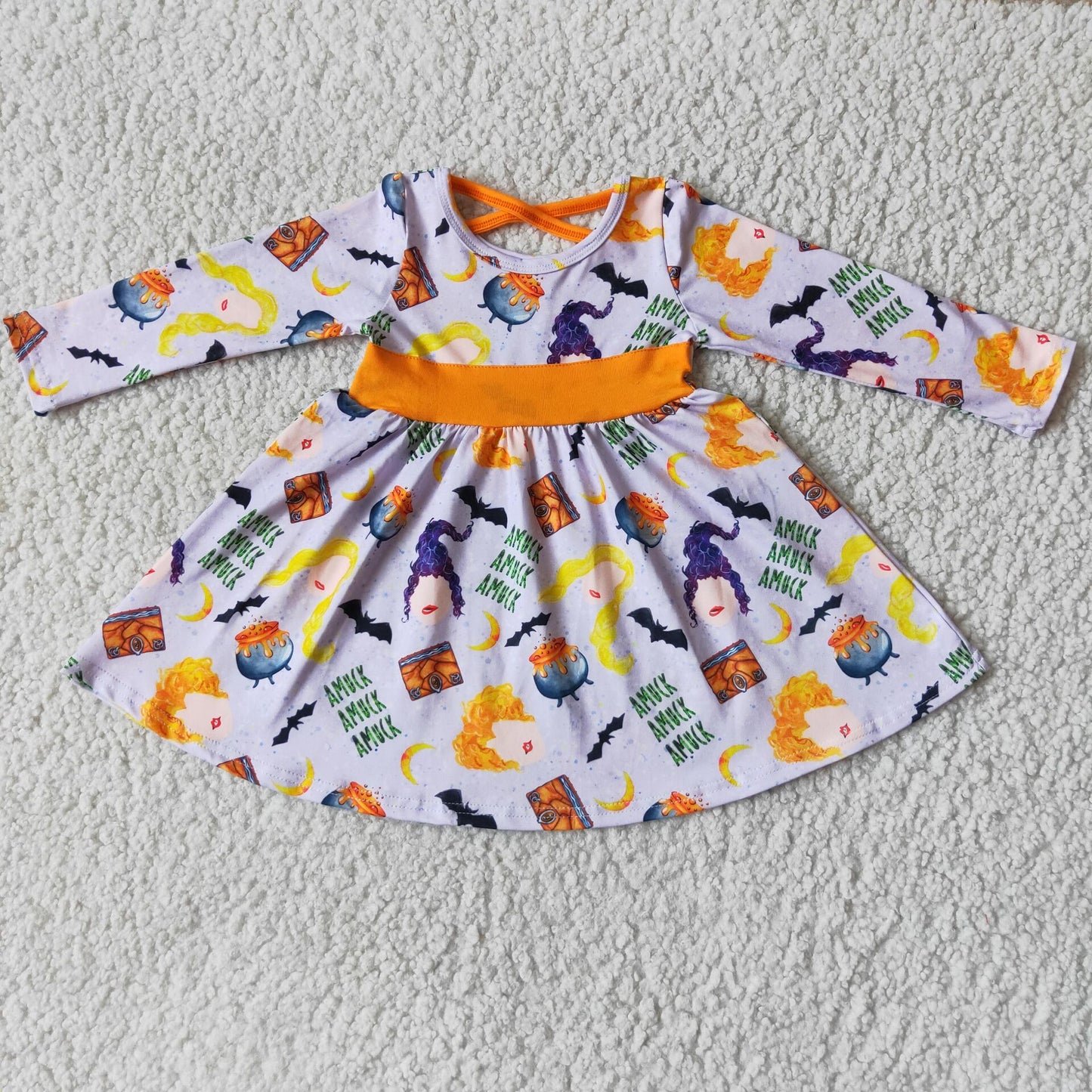 orange long sleeve dress